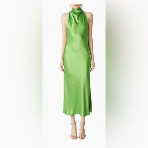 Penella Satin Halter Maxi Dress